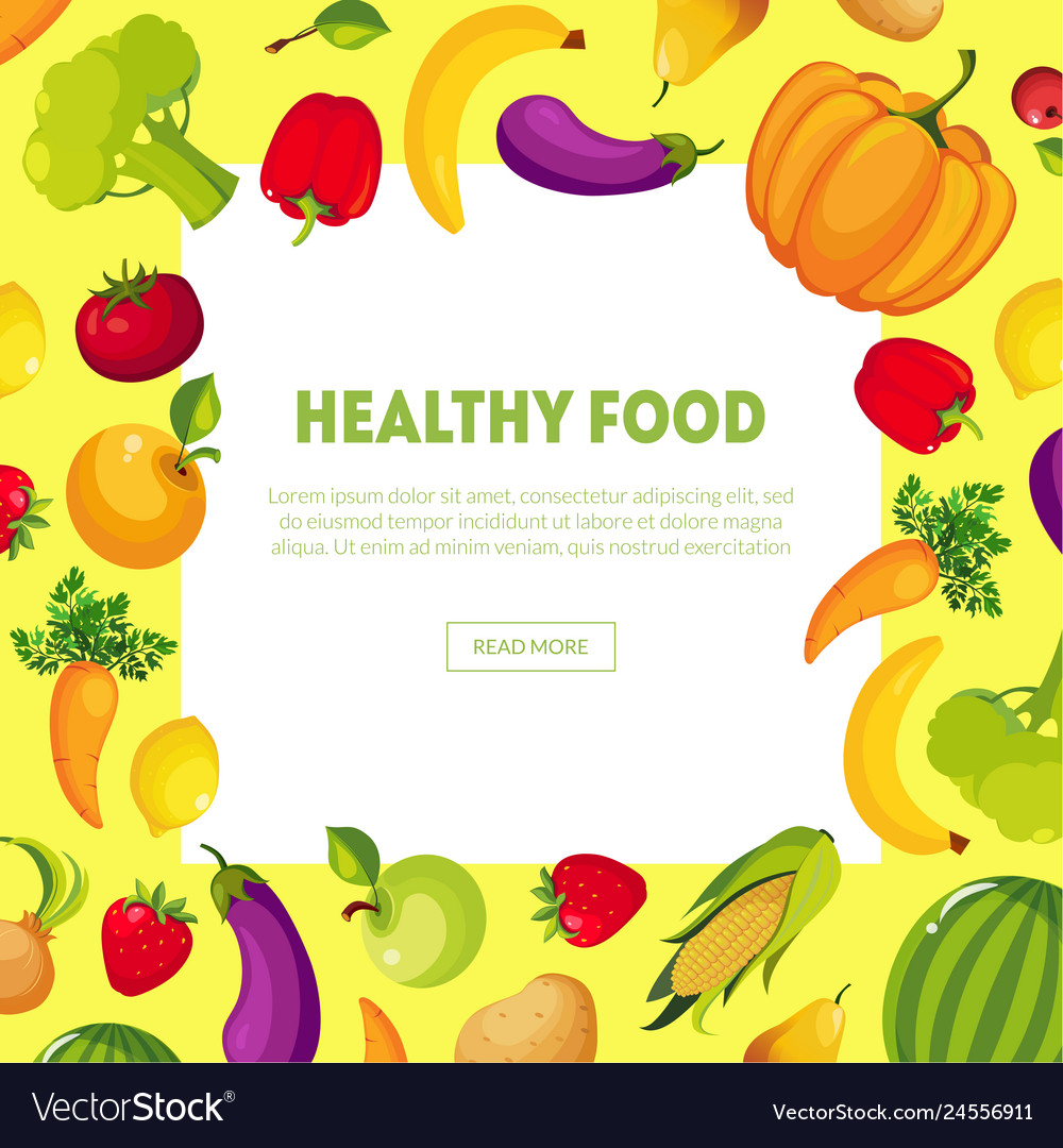 Healthy food banner with space for text fresh