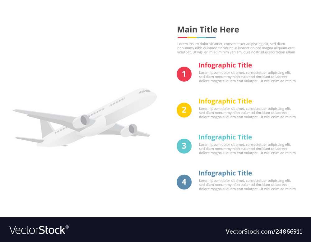 Infographics template with 4 points free space Vector Image