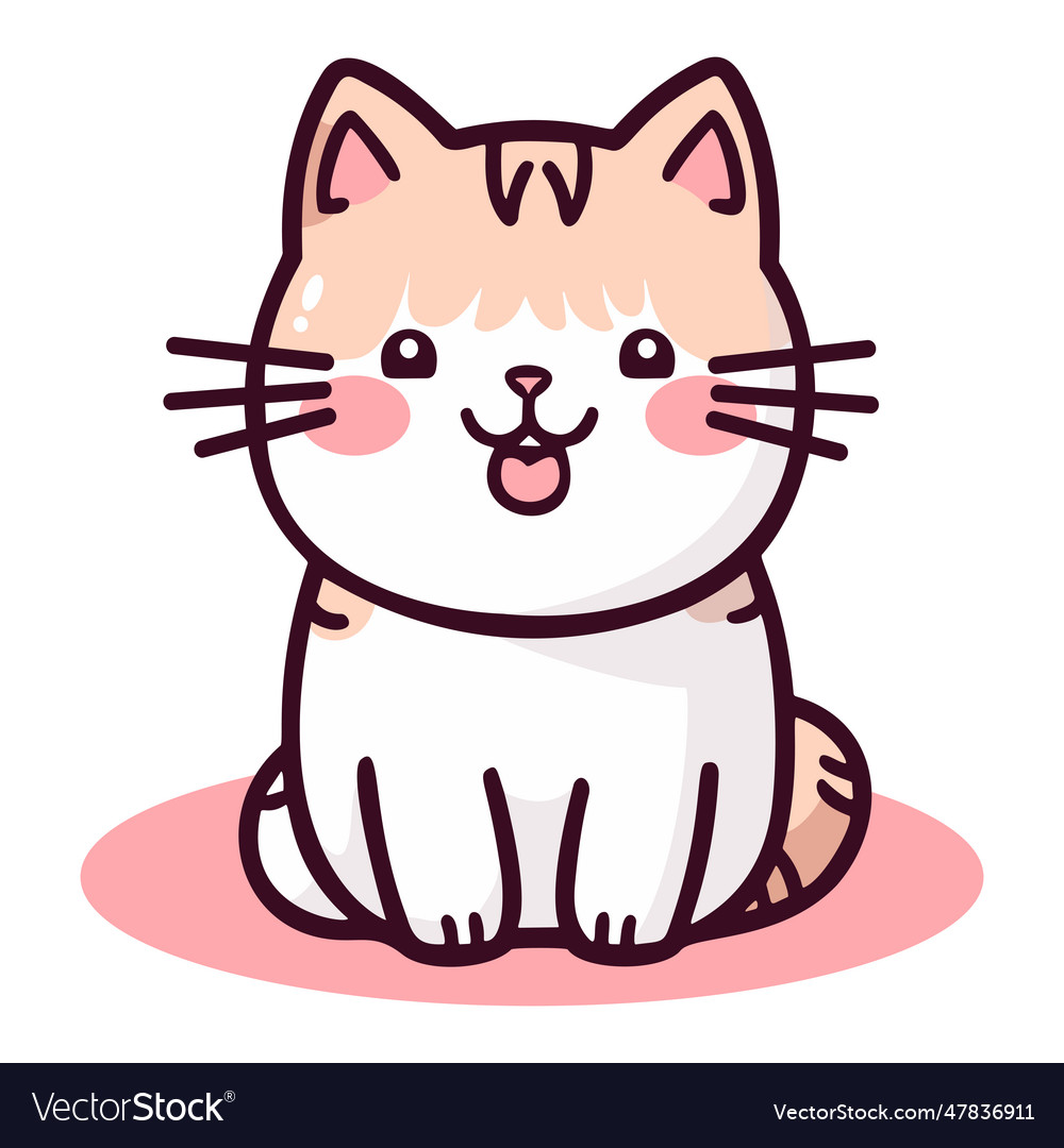 Kawaii cat logo Royalty Free Vector Image - VectorStock