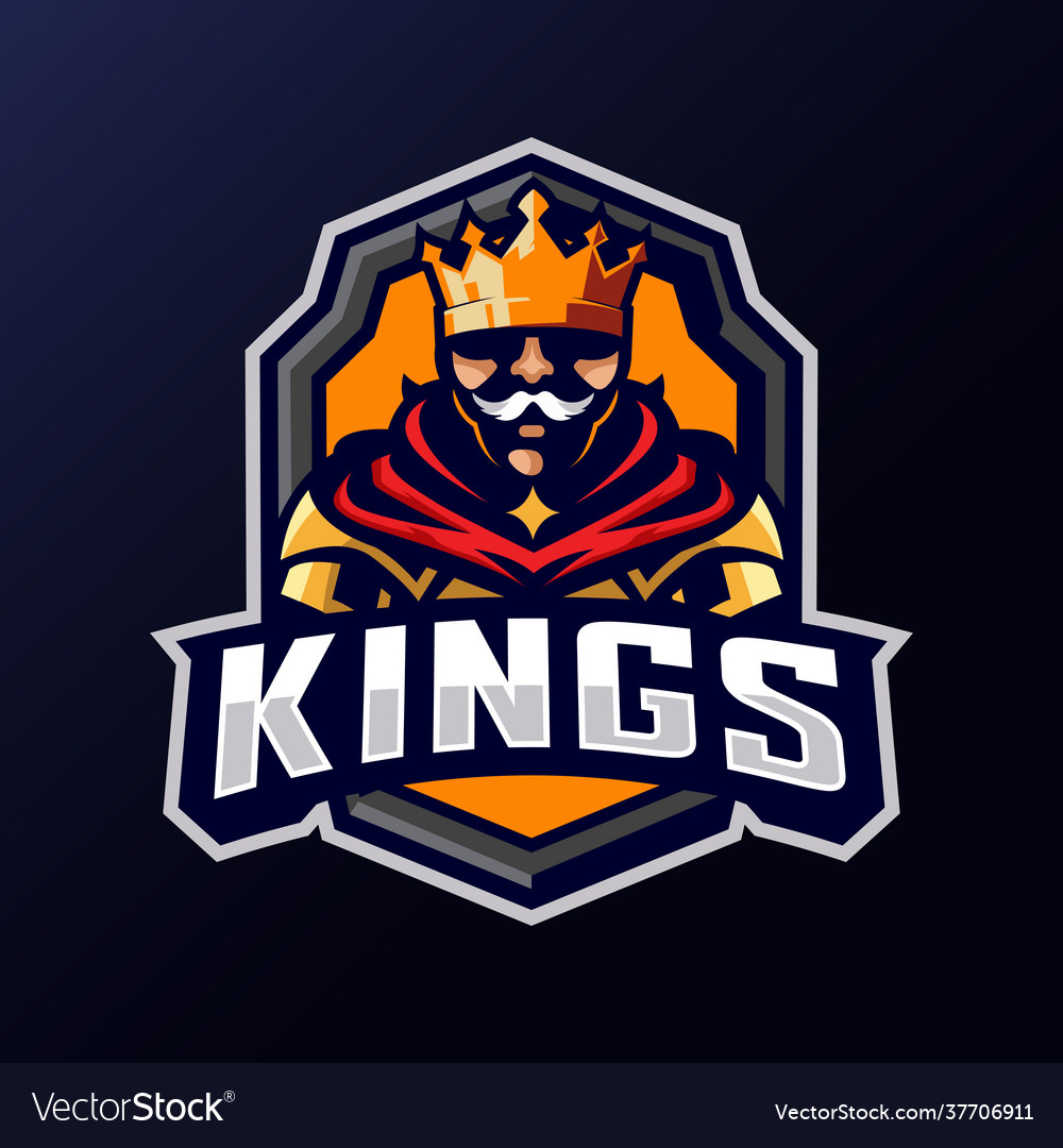 King knight mascot logo Royalty Free Vector Image