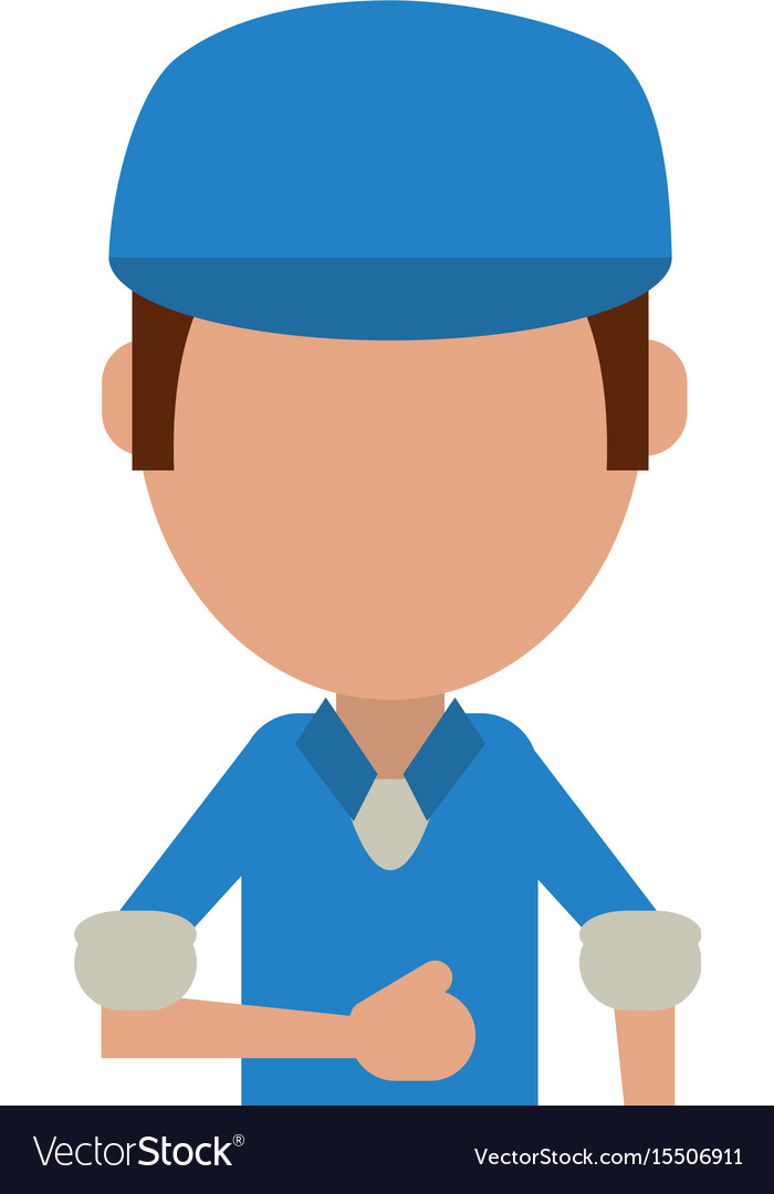 Man avatar wearing hat or cap icon image Vector Image