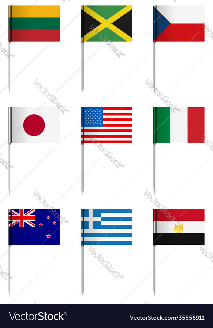 National flag set Royalty Free Vector Image - VectorStock