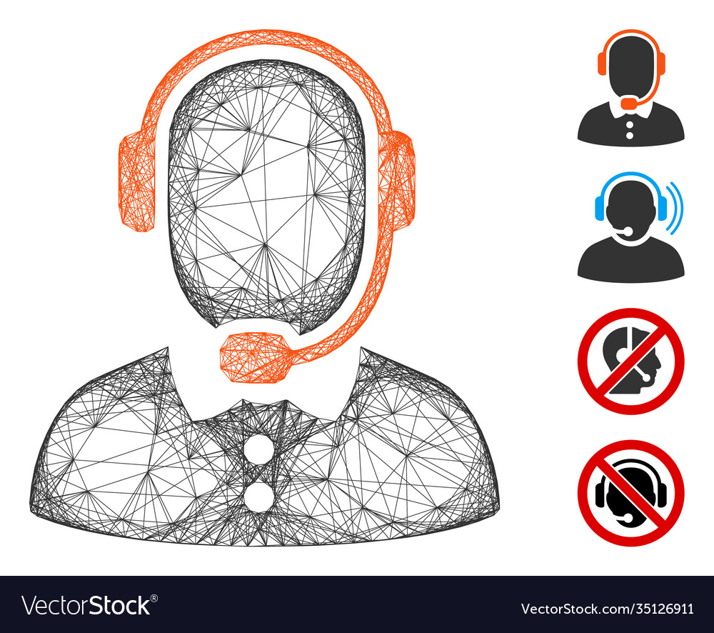 Net call center operator mesh Vector Image Net call center operator mesh