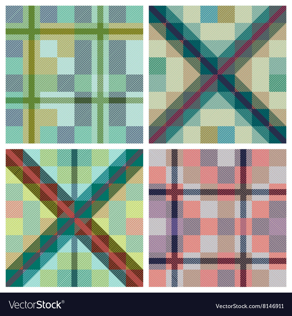 Set of seamless tartan patterns