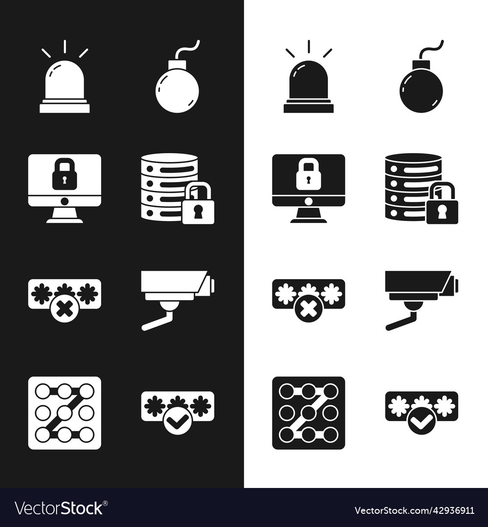 Serversicherheit mit Schloss auf dem Computer festlegen vector image Serversicherheit mit Schloss auf dem Computer festlegen