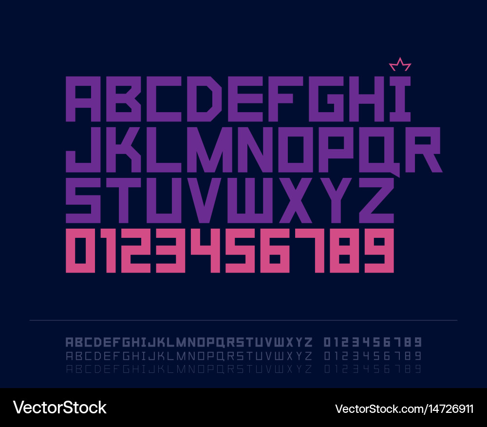 Strict font Royalty Free Vector Image - VectorStock