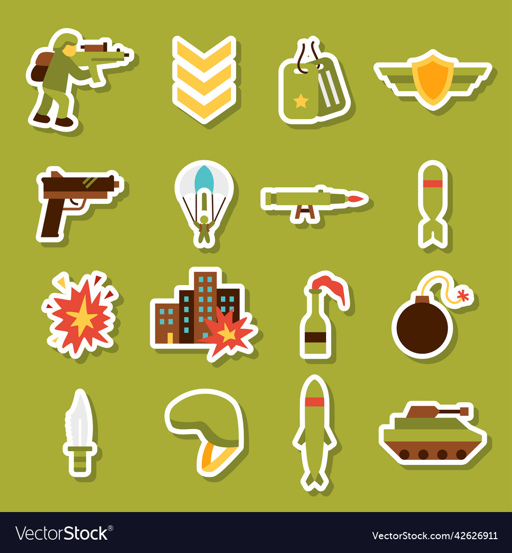 War army stickers Royalty Free Vector Image - VectorStock