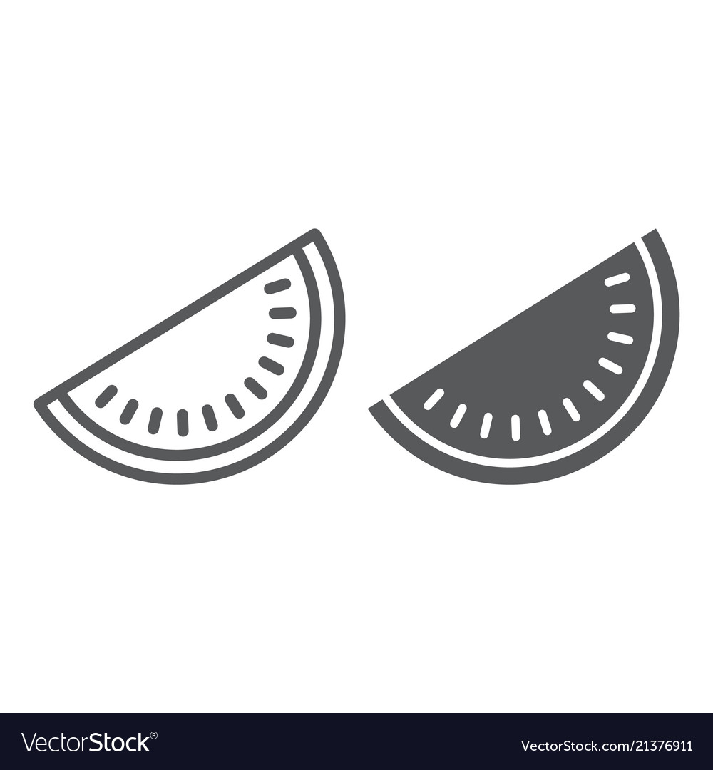 Watermelon line and glyph icon fruit vitamin