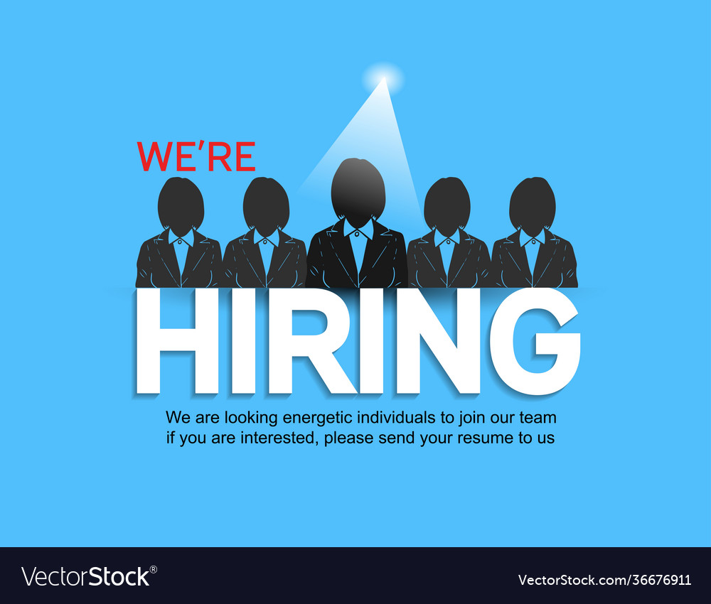 We are hiring design concept with chosen Vector Image