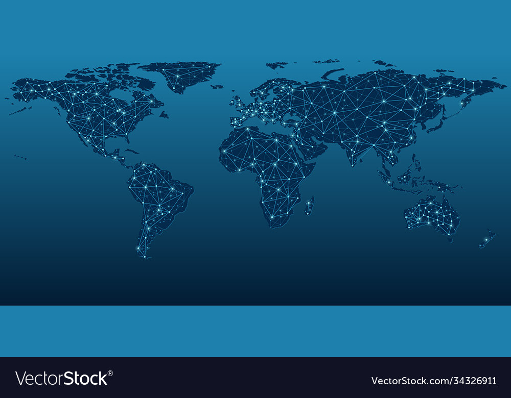 World map communication networks Royalty Free Vector Image