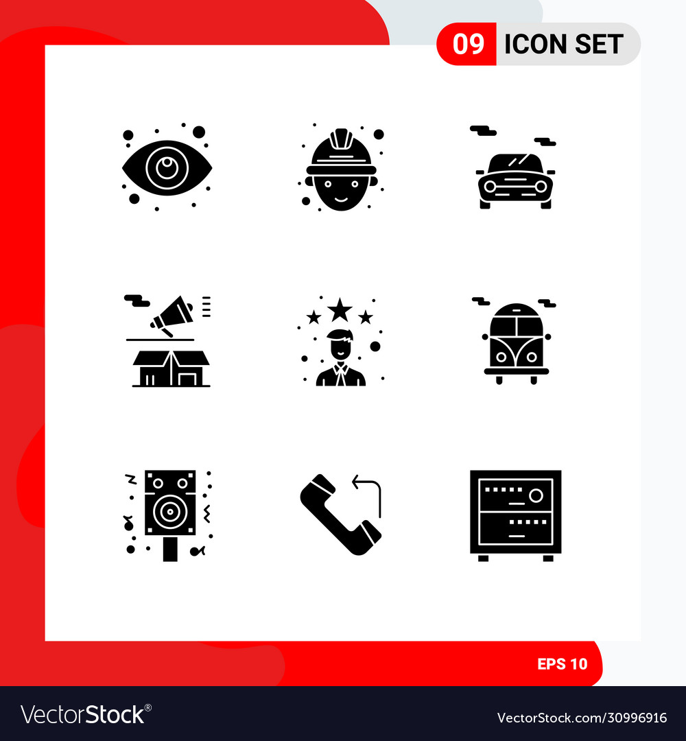 9 universal solid glyphs set for web and mobile