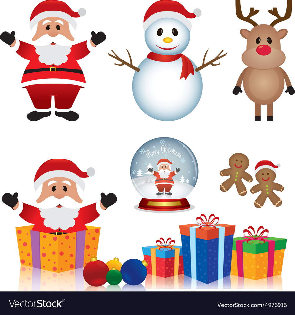 Abstract christmas objects on a white background