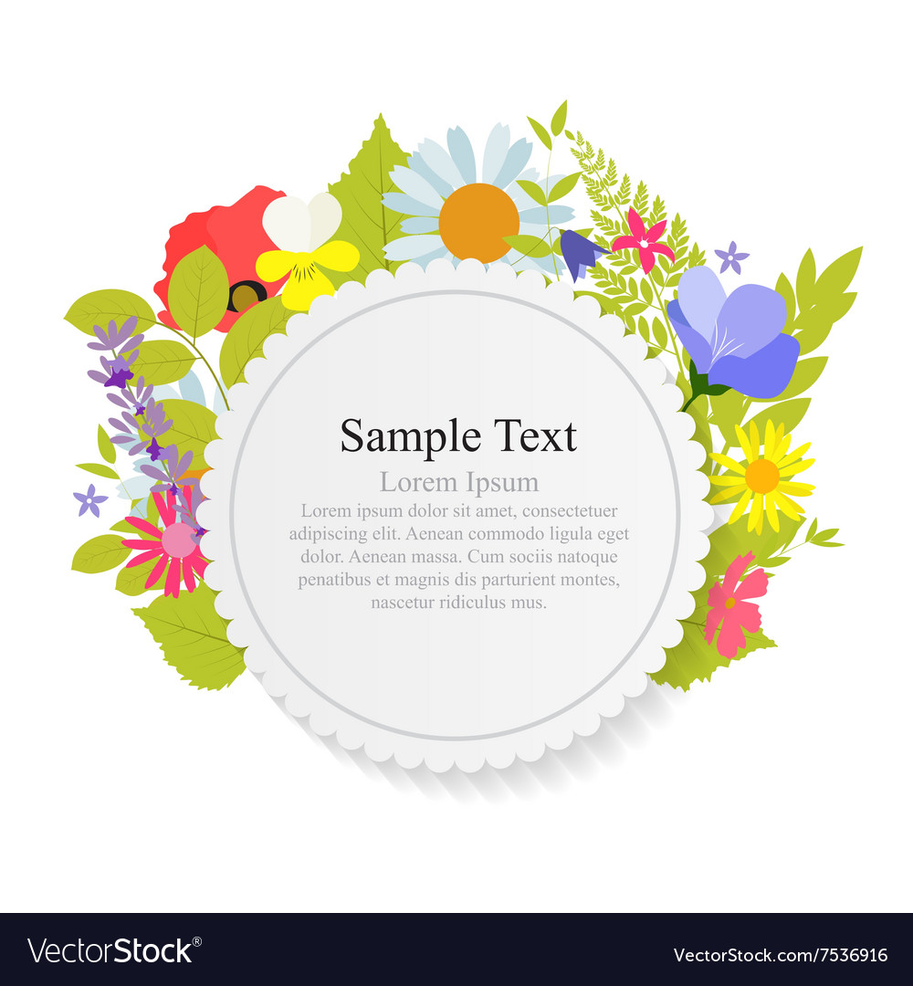 Abstract natural frame with flowers and leaves