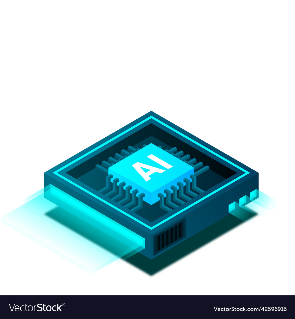 Artificial intelligence ai web banner isometric