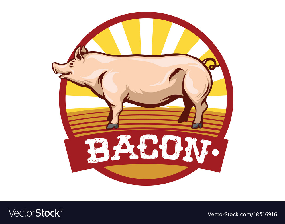 Bacon logo design Royalty Free Vector Image - VectorStock