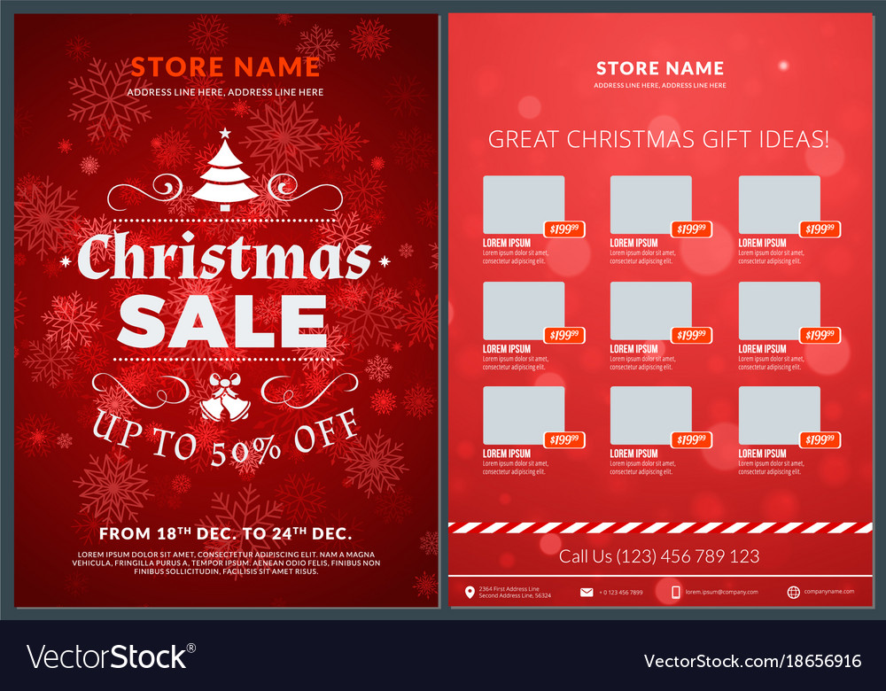 Christmas sale catalog design business flyer