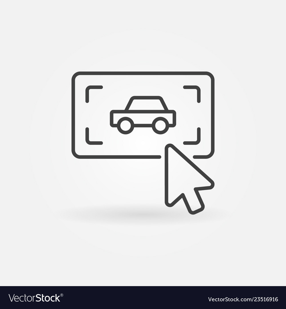 Click on button with a car simple outline