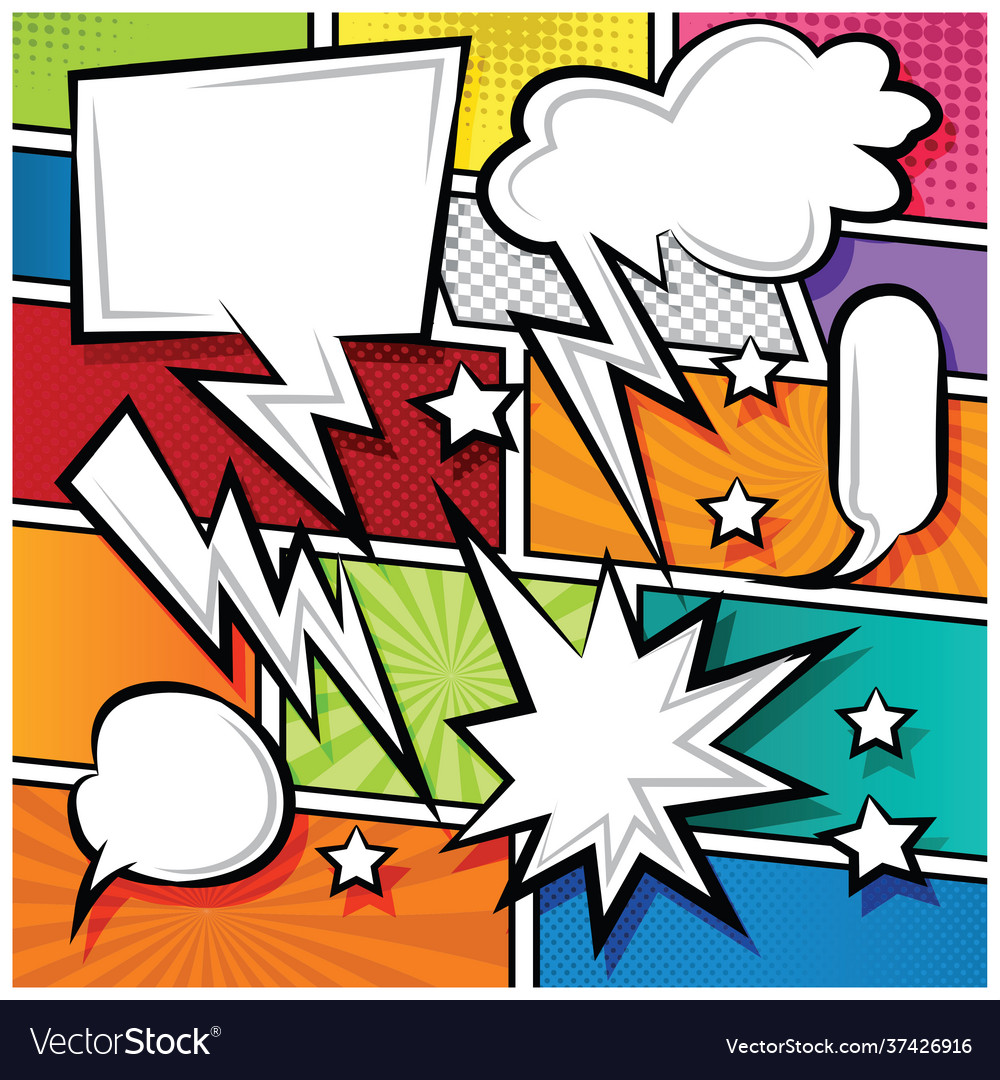 Comic bubble speech balloons cartoon Royalty Free Vector