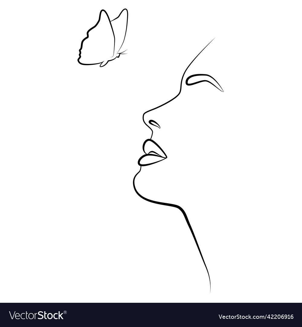 Drawing in the style of one line vector image Drawing in the style of one line