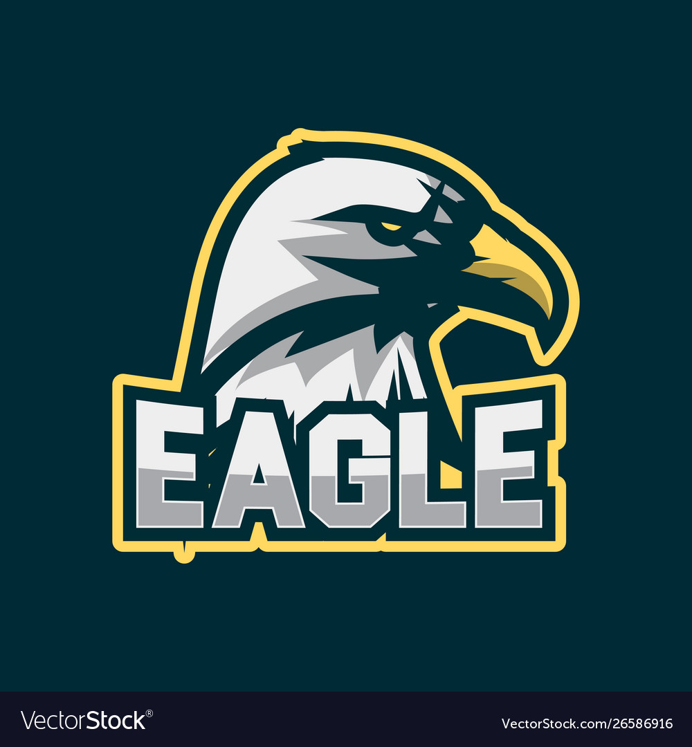 Eagle esport gaming logo design head Royalty Free Vector