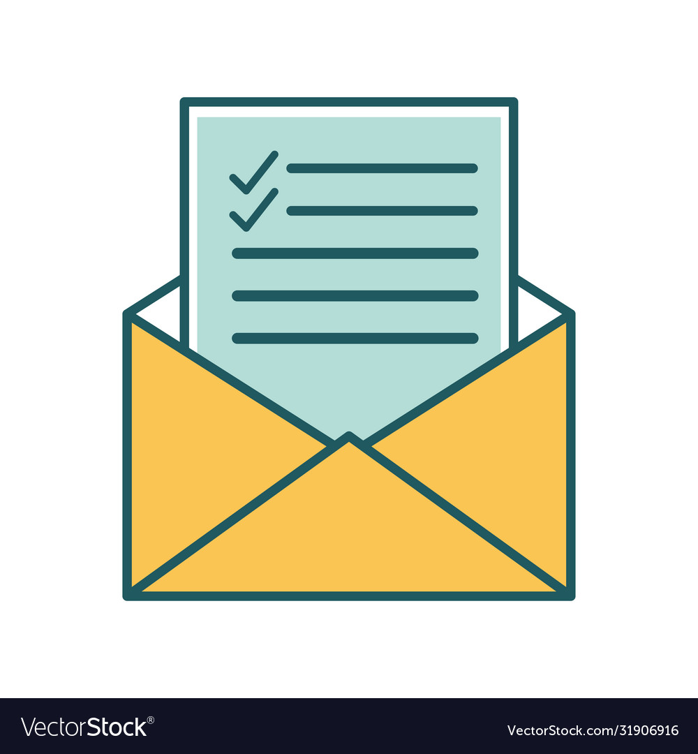 Envelope line and fill style icon design
