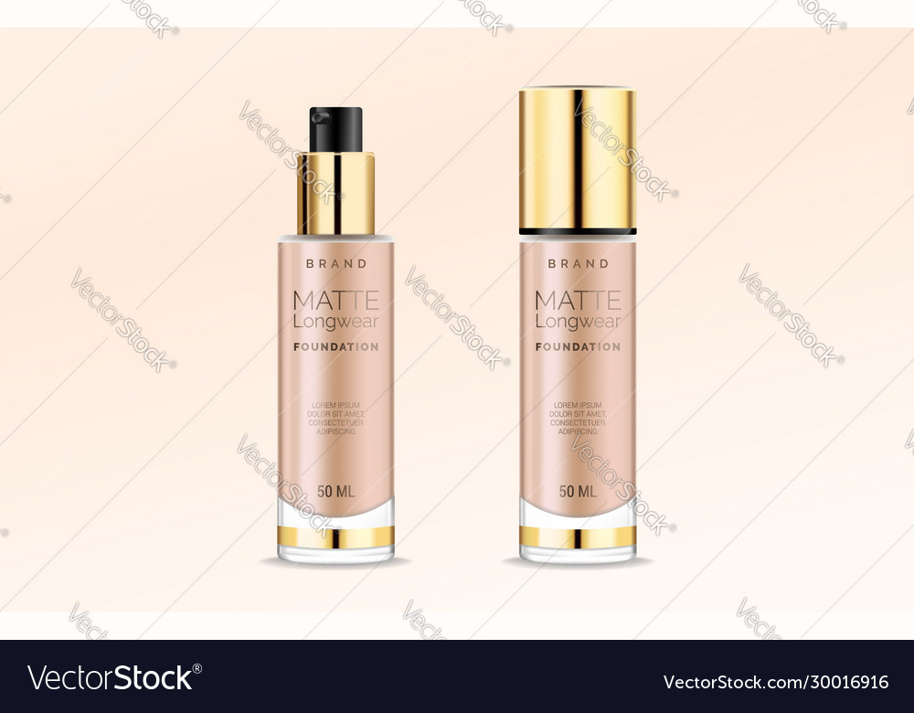 Foundation makeup advertising design template Vector Image