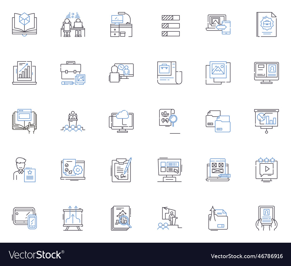 Lecture line icons collection classroom vector image Lecture line icons collection classroom