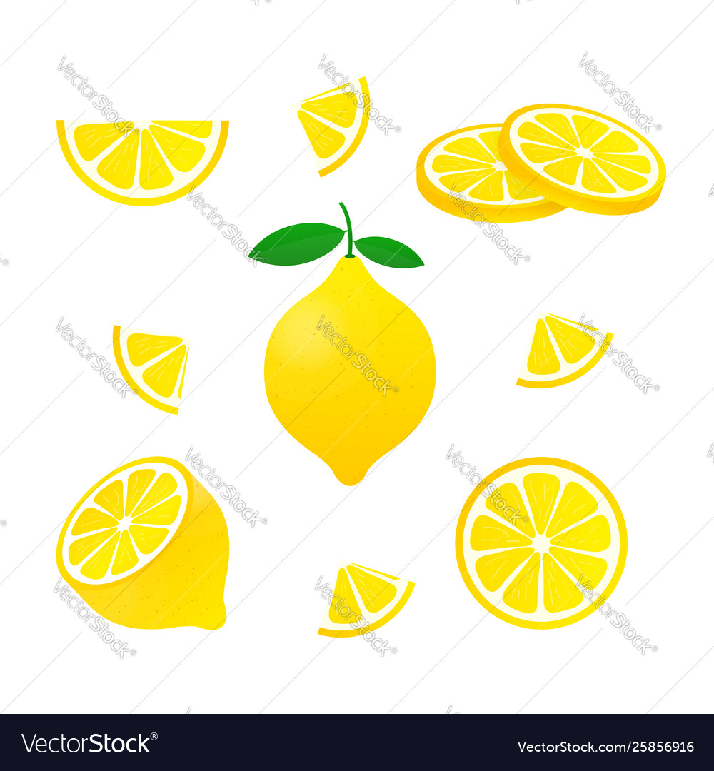 Lemon yellow stock isolated on white