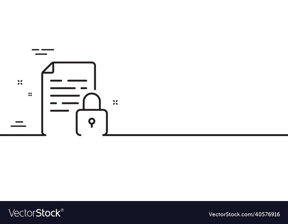 Lock line icon protected document sign minimal