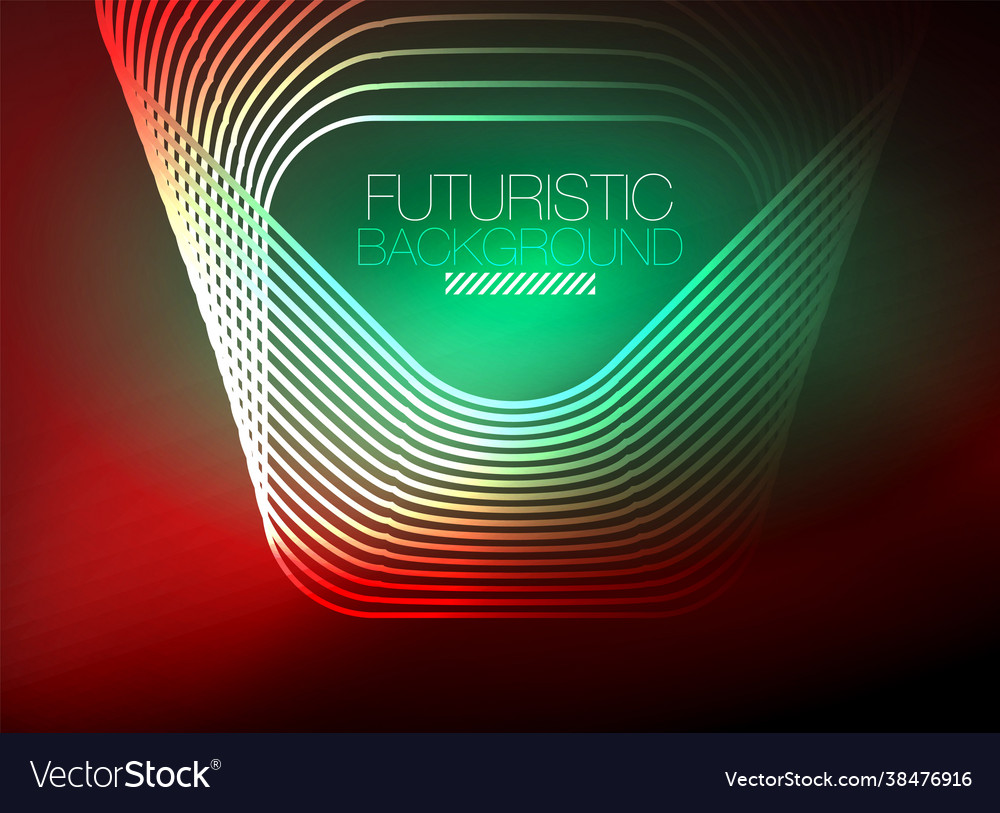 Neon color square shape lines abstract background vector image Neon color square shape lines abstract background