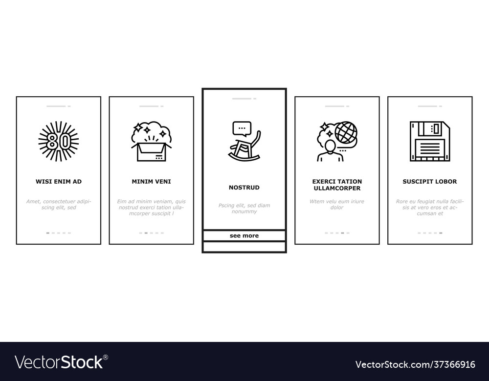 Nostalgia and memory onboarding icons set