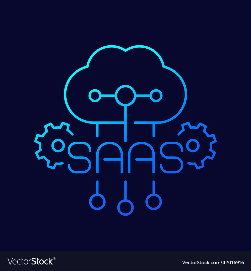 Saas icon software as a service line