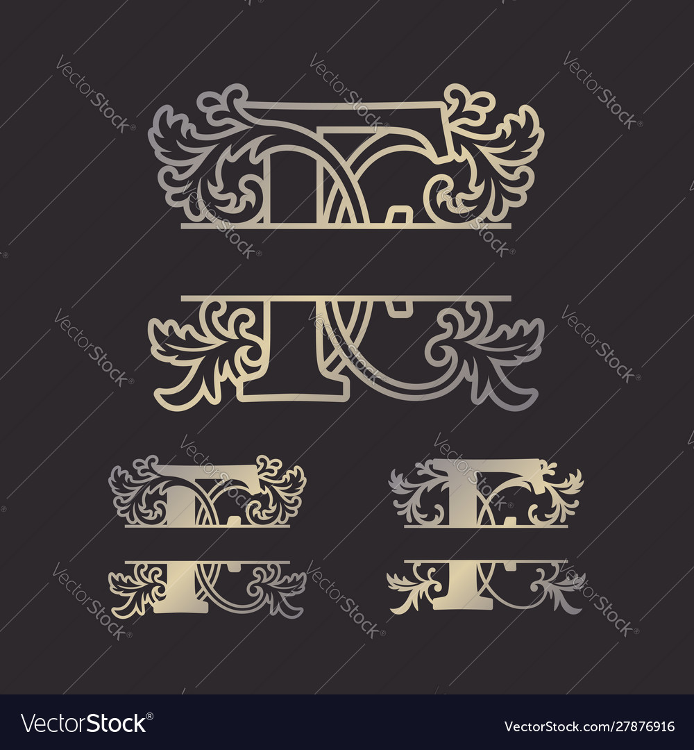 Split letters monogram font alphabet