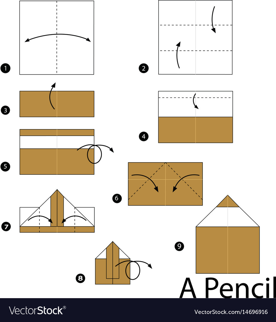 Step by instructions how to make origami Vector Image