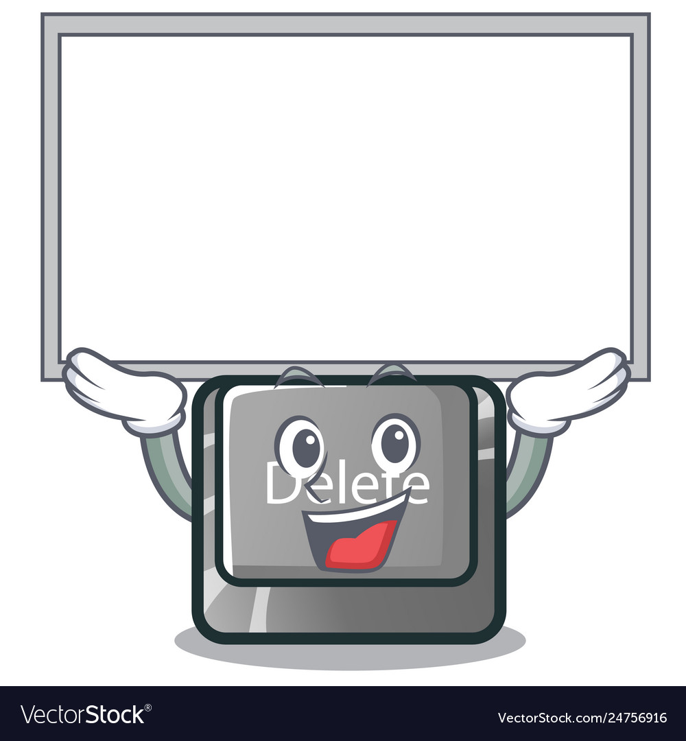 Up board button delete isolated with character