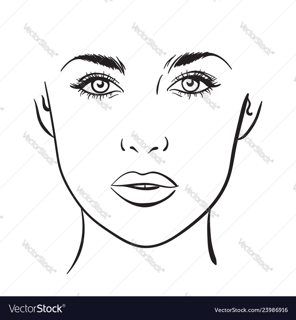 Woman portrait face chart makeup template Vector Image