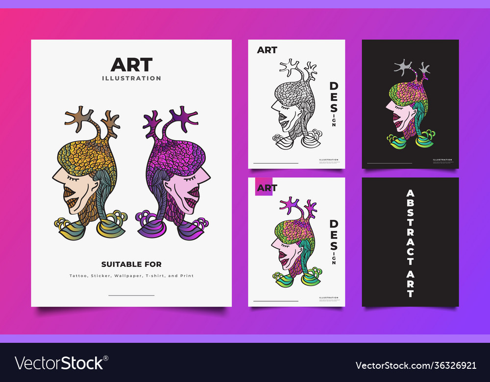 Abstract art with colorful character Vector Image Abstract art with colorful character