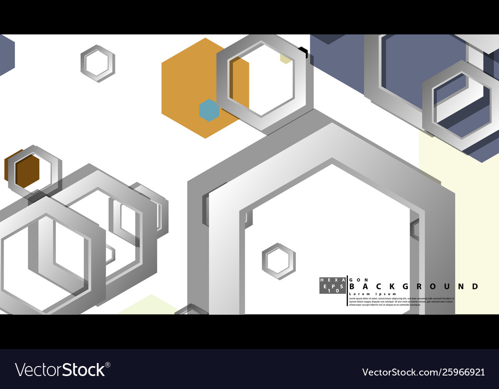 Abstract geometric background with hexagon middle vector image Abstract geometric background with hexagon middle