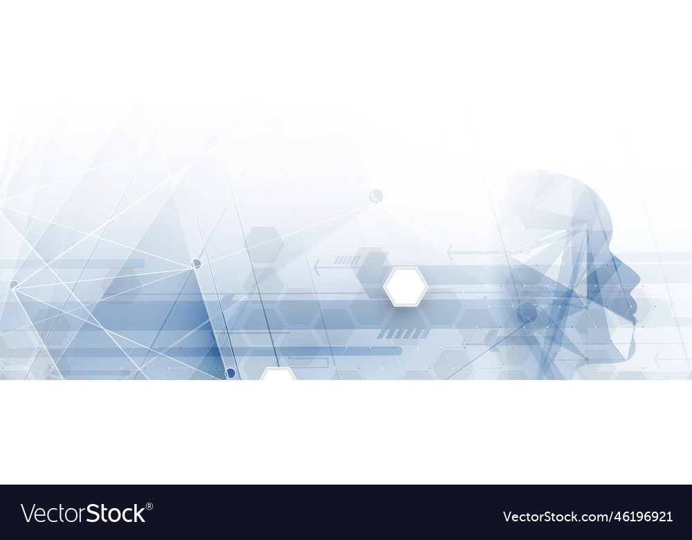 Artificial intelligence technology web background vector image Artificial intelligence technology web background
