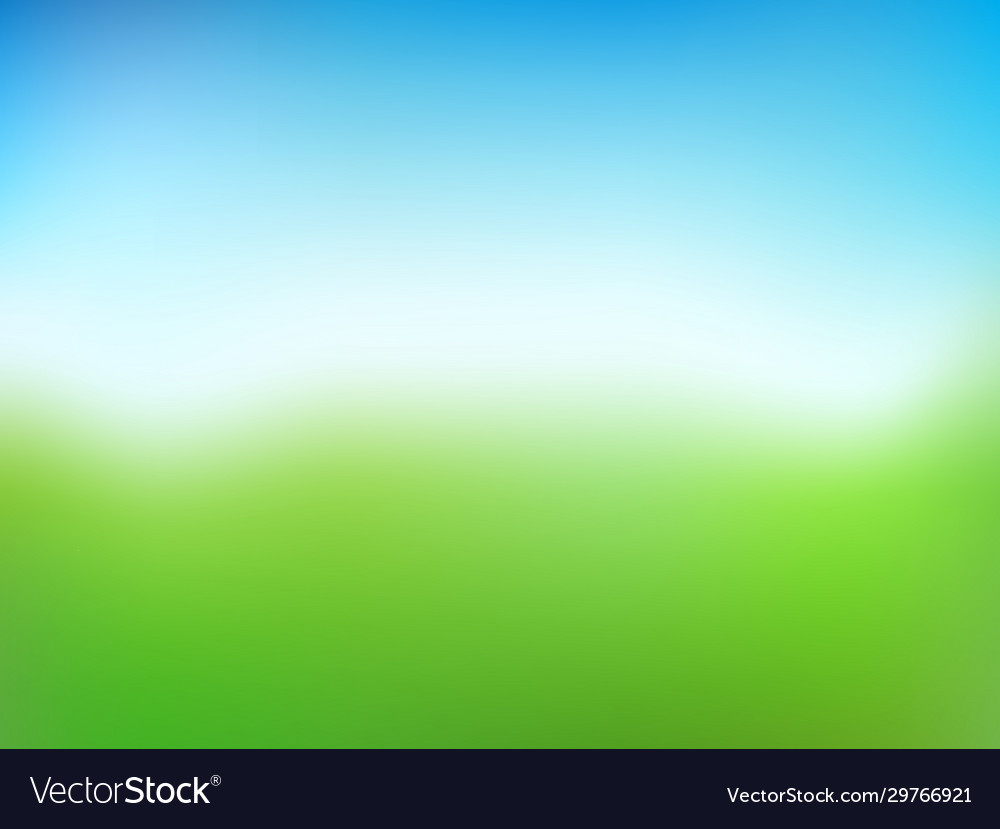 Blurred nature green and blue landscape Royalty Free Vector