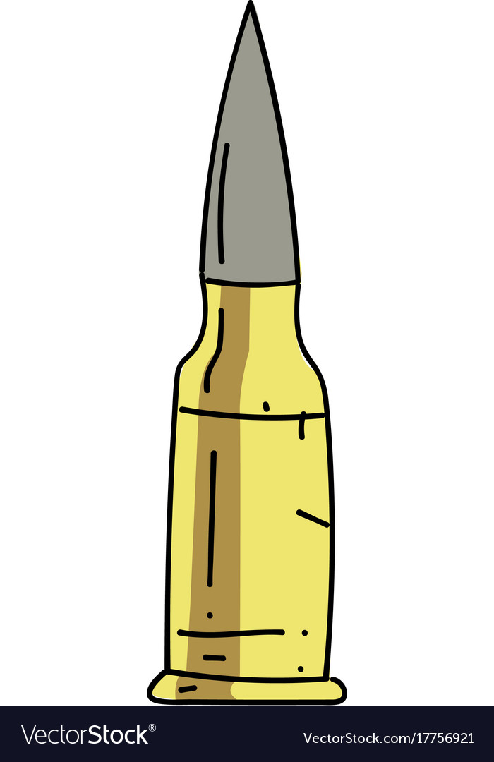 Bullet cartoon hand drawn image Royalty Free Vector Image