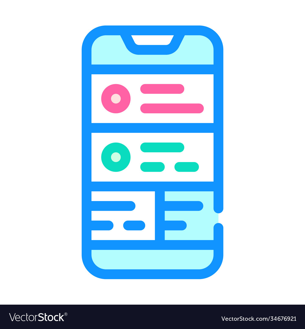 Checking notifications on smartphone color icon