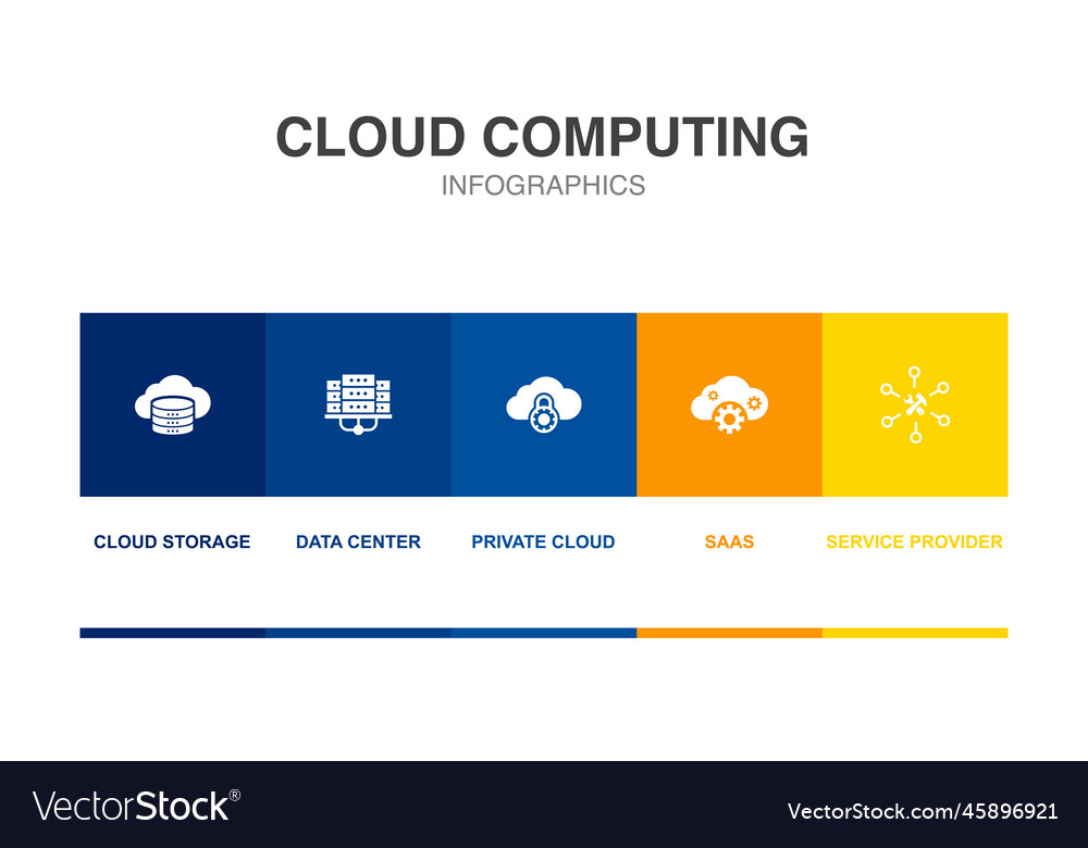 Cloud storage data center private saas Royalty Free Vector