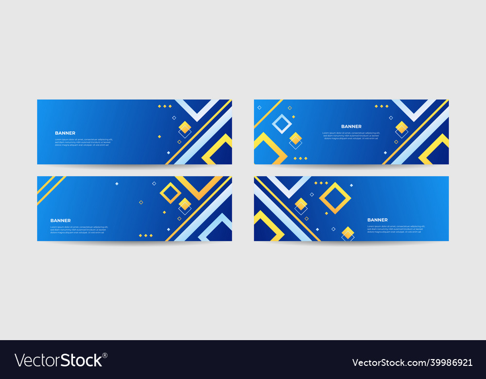 Color block web banner wide background set