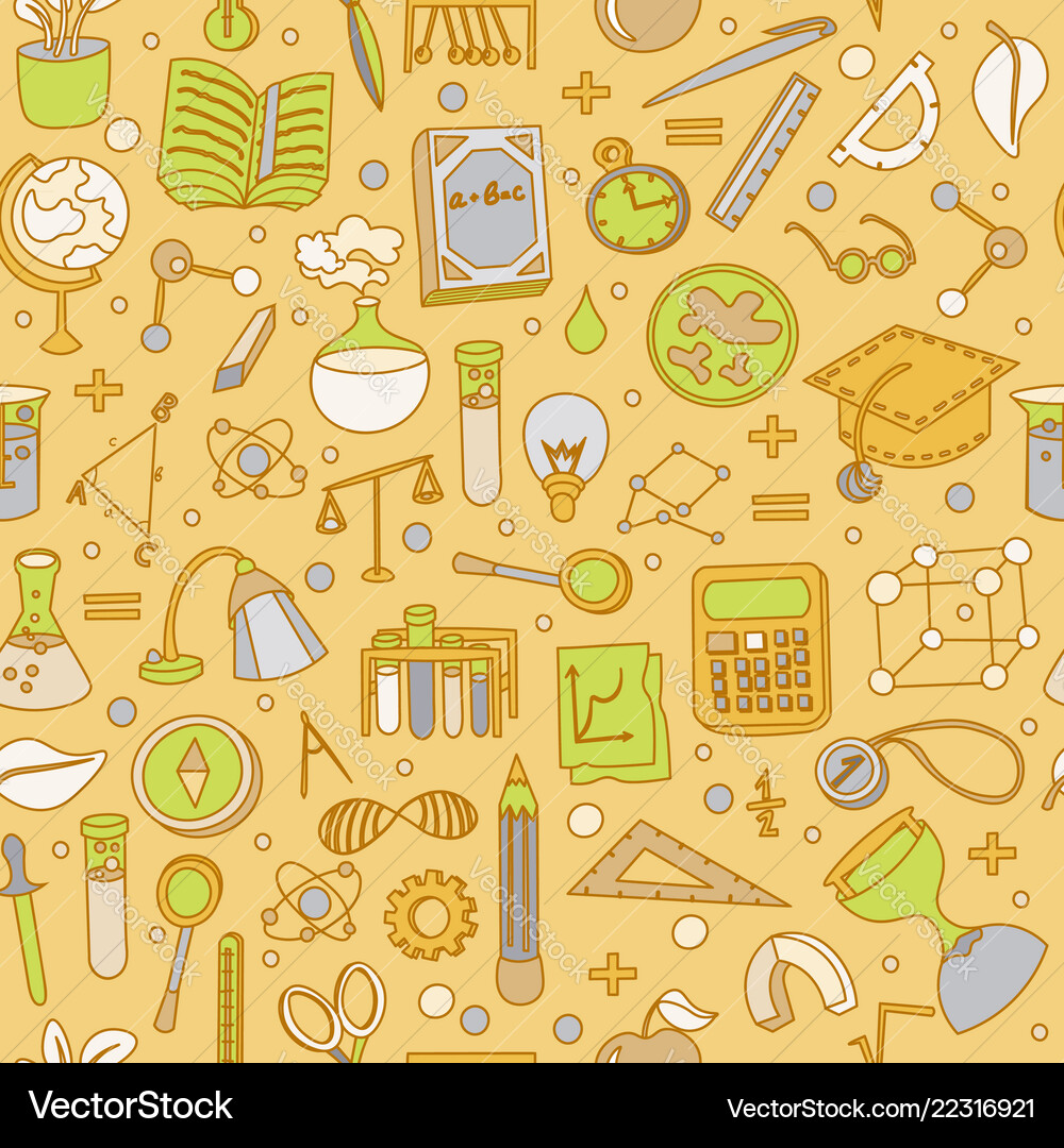 Colored back to school pattern Royalty Free Vector Image