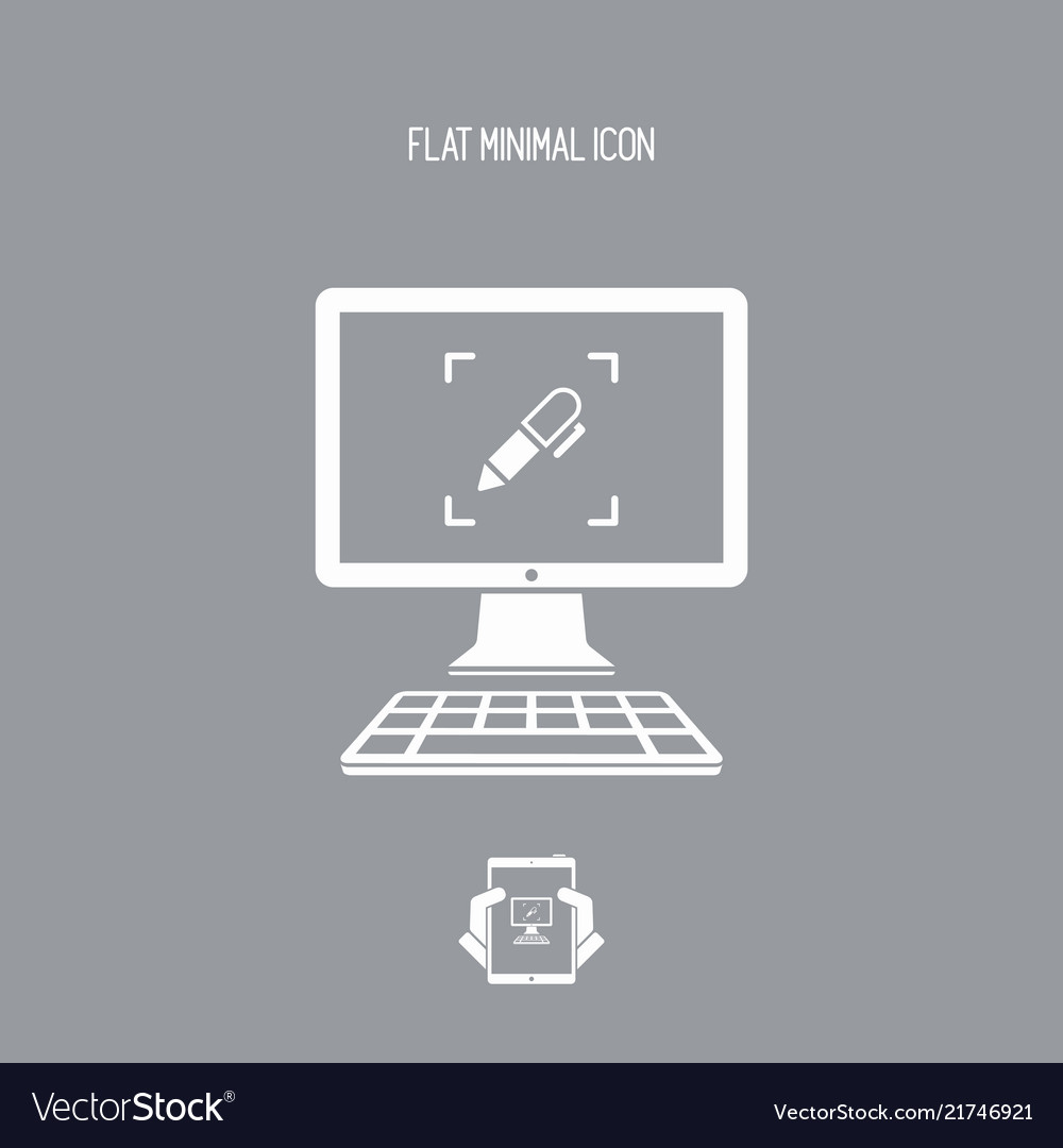 Customized computer services - web icon vector image Customized computer services - web icon