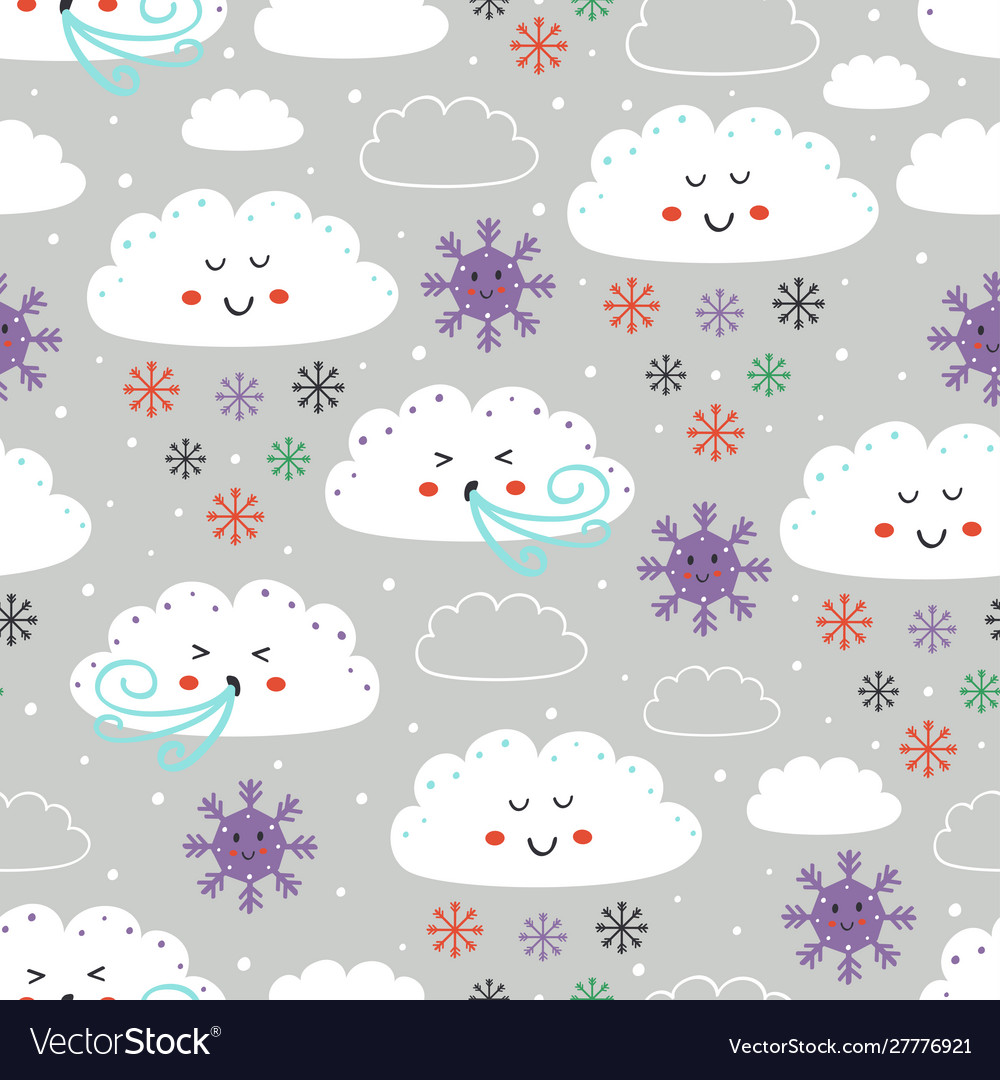 Cute Cloud & Snowflake Pattern