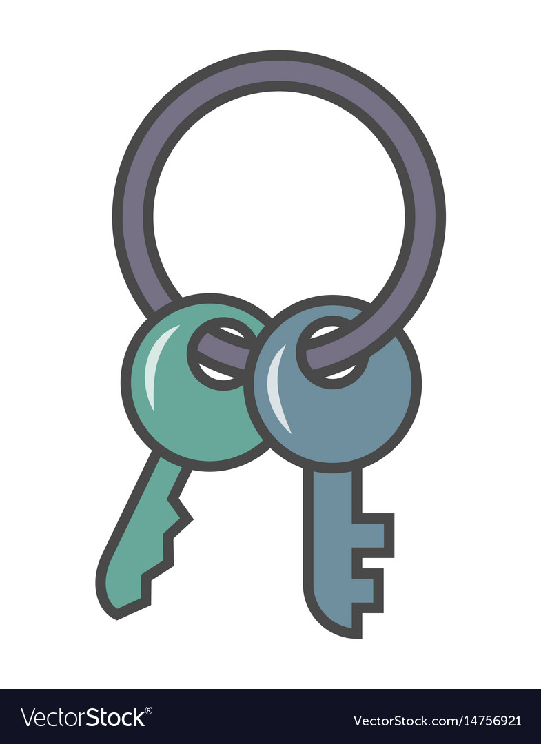 Door key isolated pictograph Royalty Free Vector Image