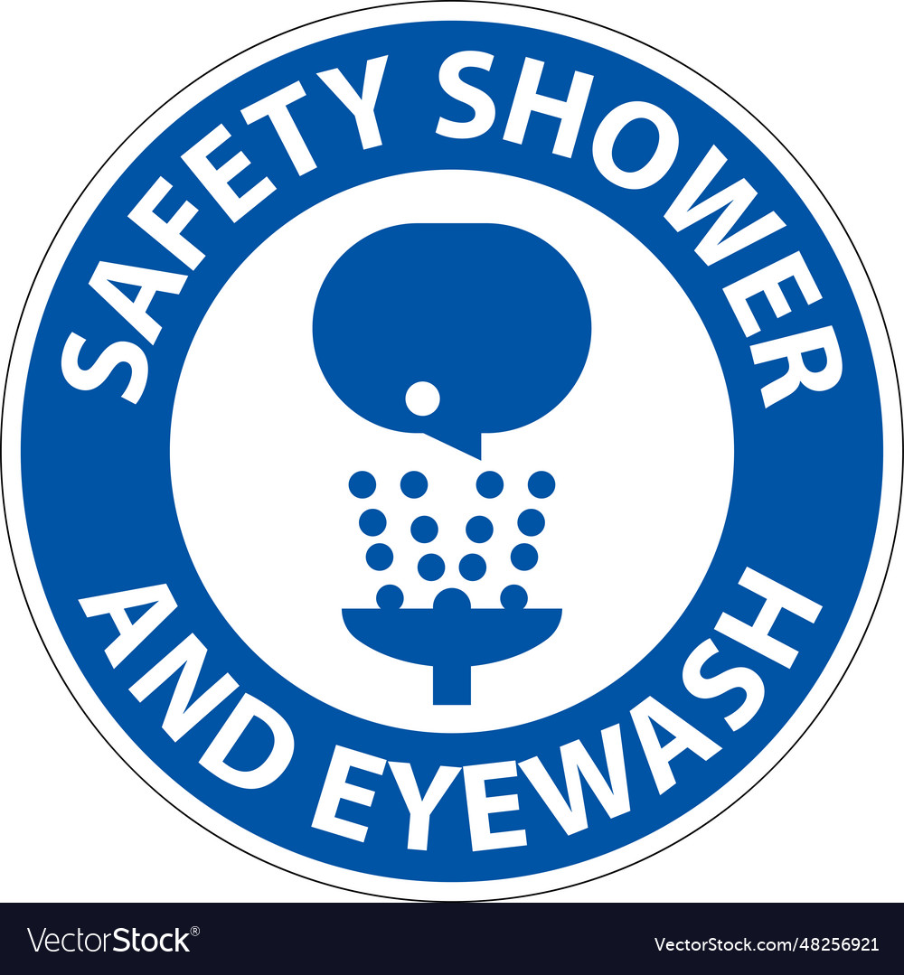 Floor sign safety shower and eyewash