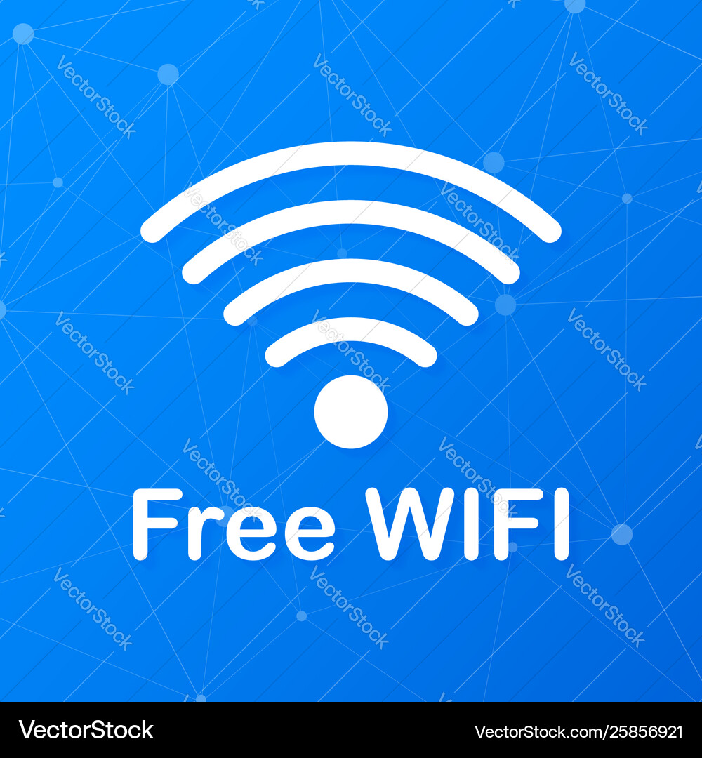 Free Wifi Zone Blue Icon Wifi Here Sign Royalty Free Vector
